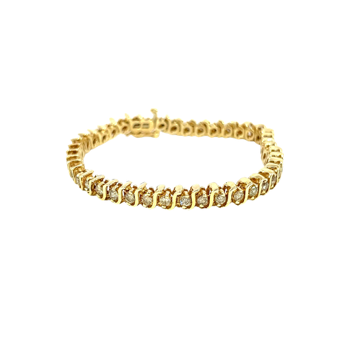 [908422814554] 14K Yellow Gold Diamond Tennis Bracelet