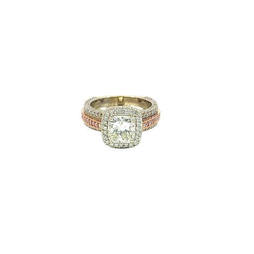 [910621869138] 18K Two-Tone Gold Diamond Engagement Ring