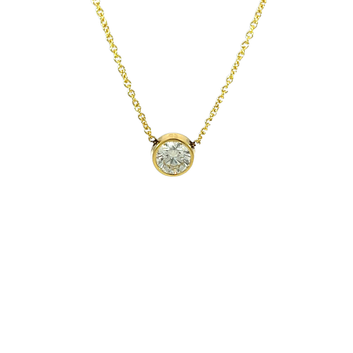 [914095322353] 14K Yellow Gold Round Diamond Necklace