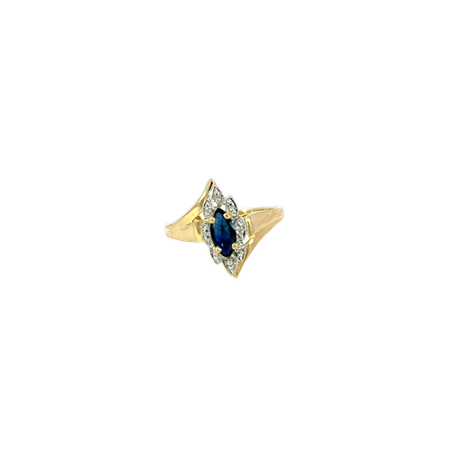 [914870037259] 10K Yellow Gold Sapphire and Diamond Ring