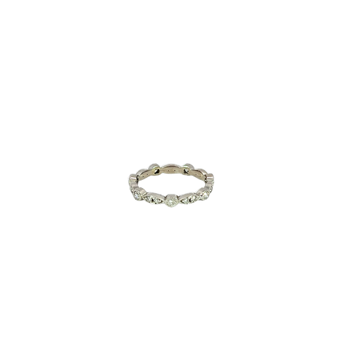 [914874911003] 14K White Gold Diamond Stackable Ring