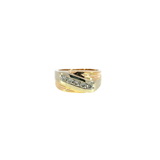 [915054386363] 14K Two-Tone Men's Gold and Diamond Ring