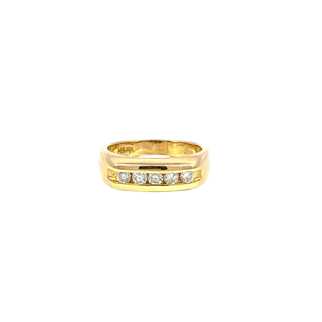 14K Yellow Gold Diamond Band