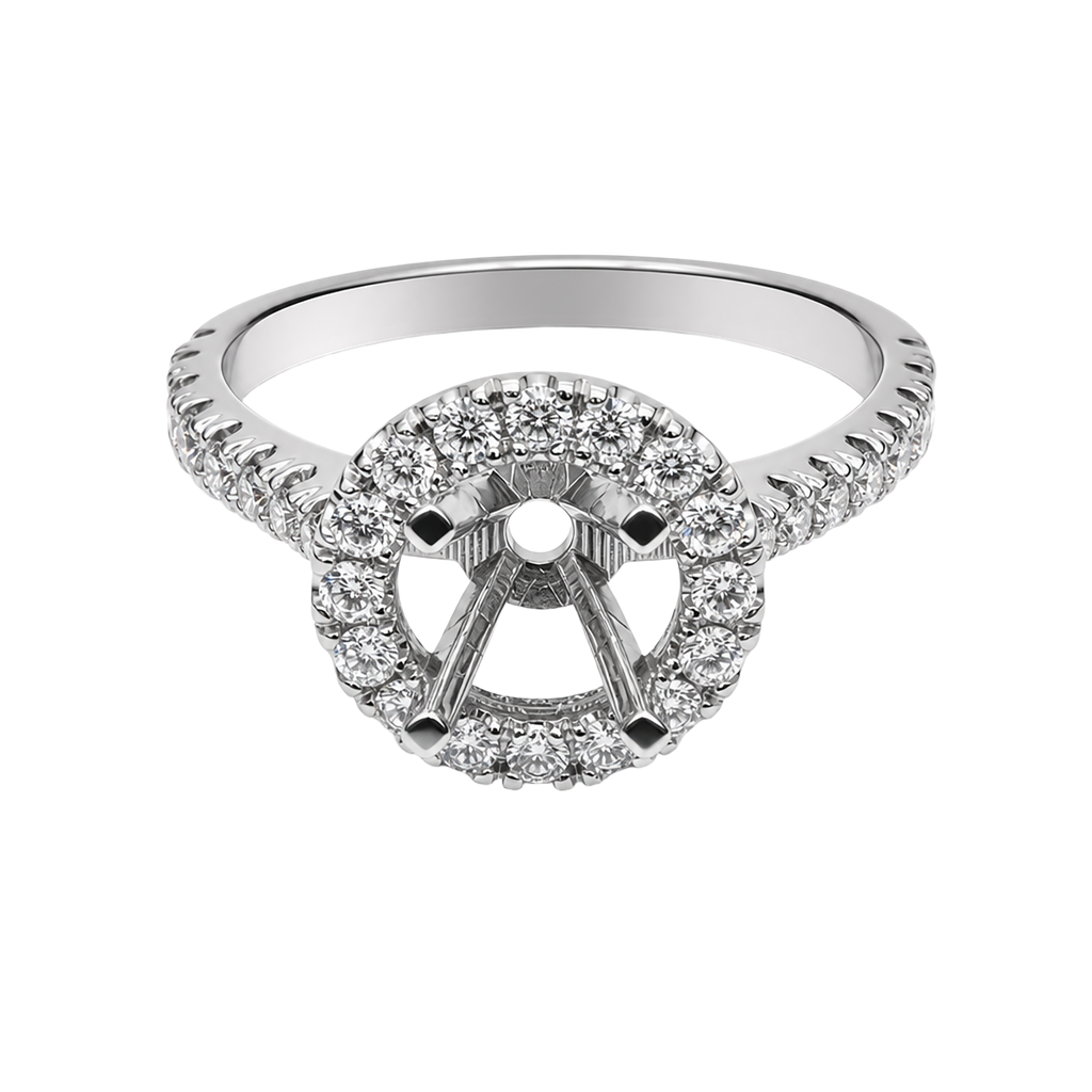 14K White Gold Diamond Engagement Ring