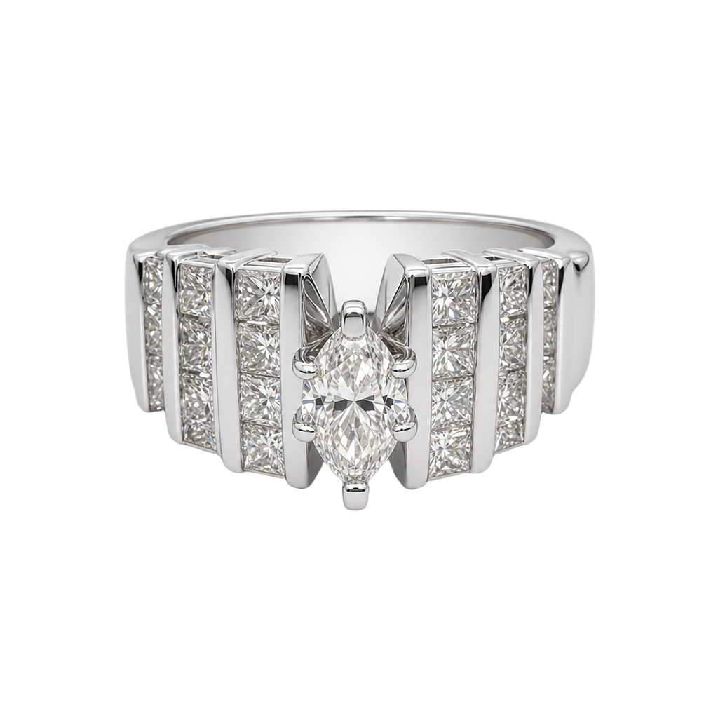 14K White Gold Diamond Fashion Ring