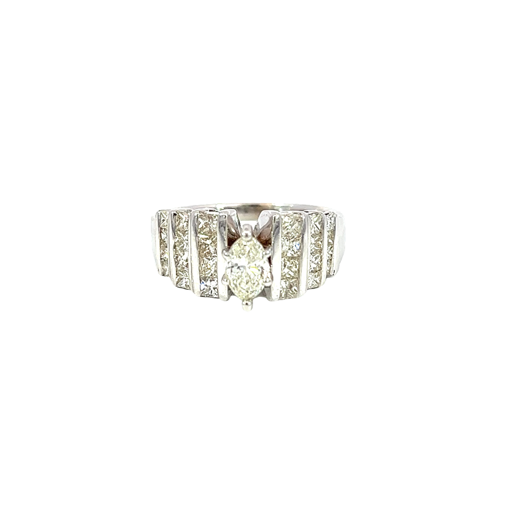 14K White Gold Diamond Fashion Ring