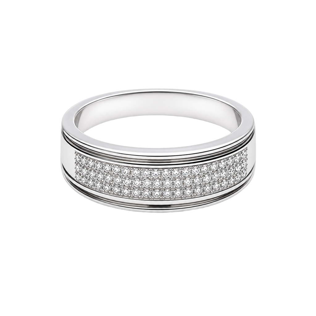 10K White Gold Diamond Band