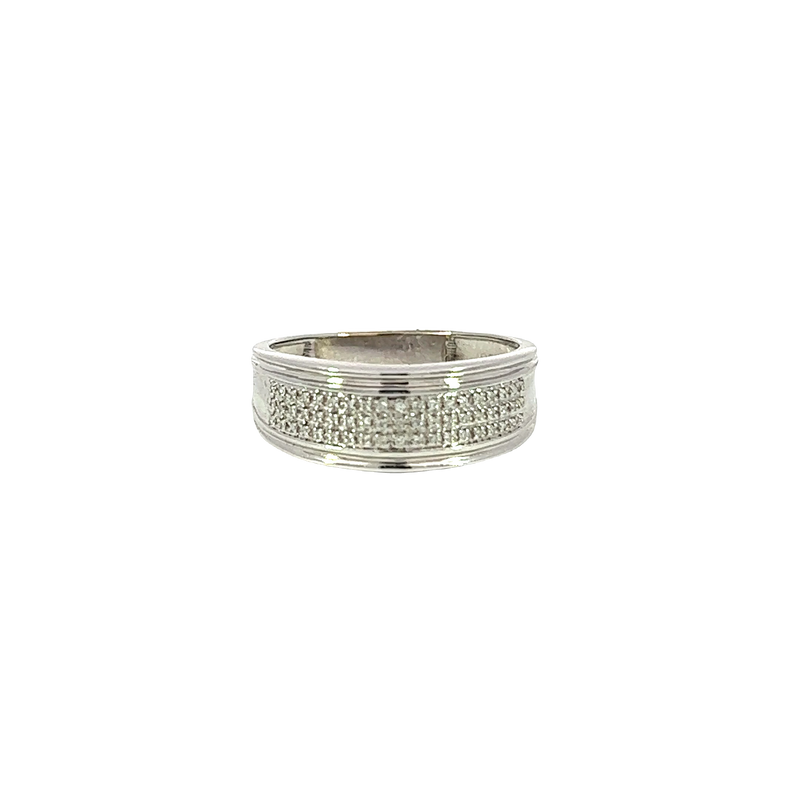 10K White Gold Diamond Band