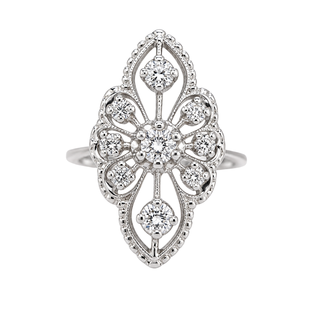 10K White Gold Diamond Ring
