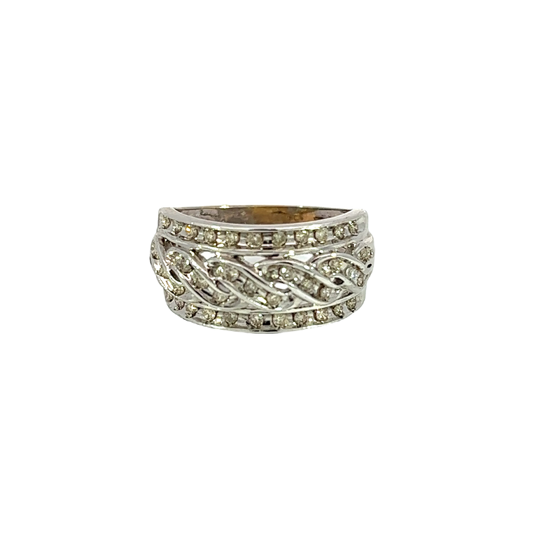 10K White Gold Diamond Cocktail Ring