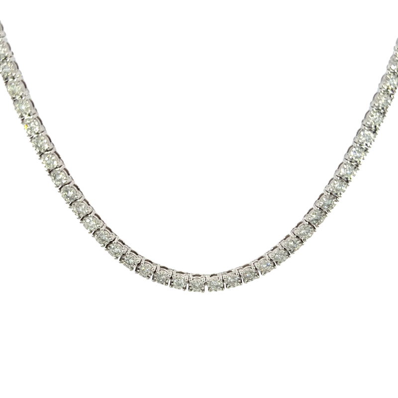 10K White Gold Diamond Tennis Necklace