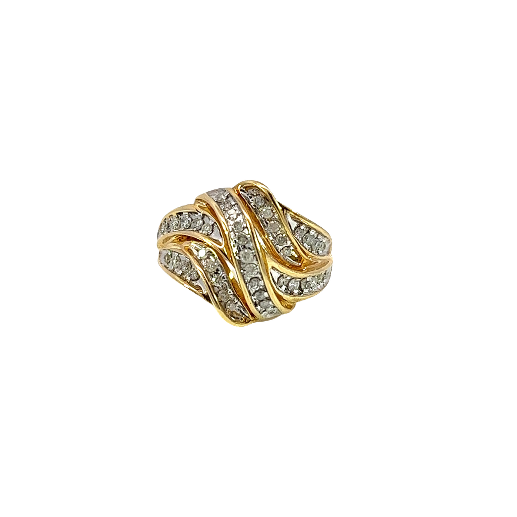 10K Yellow Gold Diamond Cocktail Ring