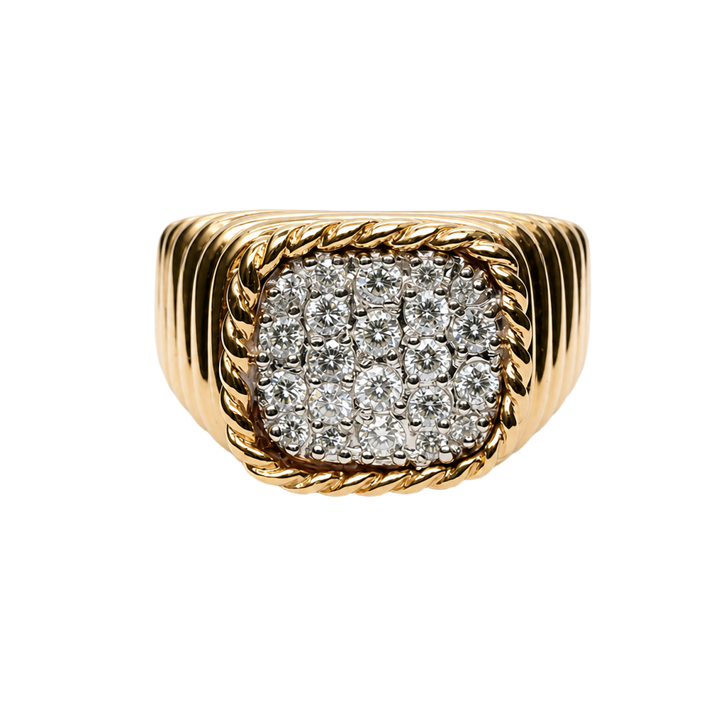 10K Yellow Gold Diamond Cocktail Ring