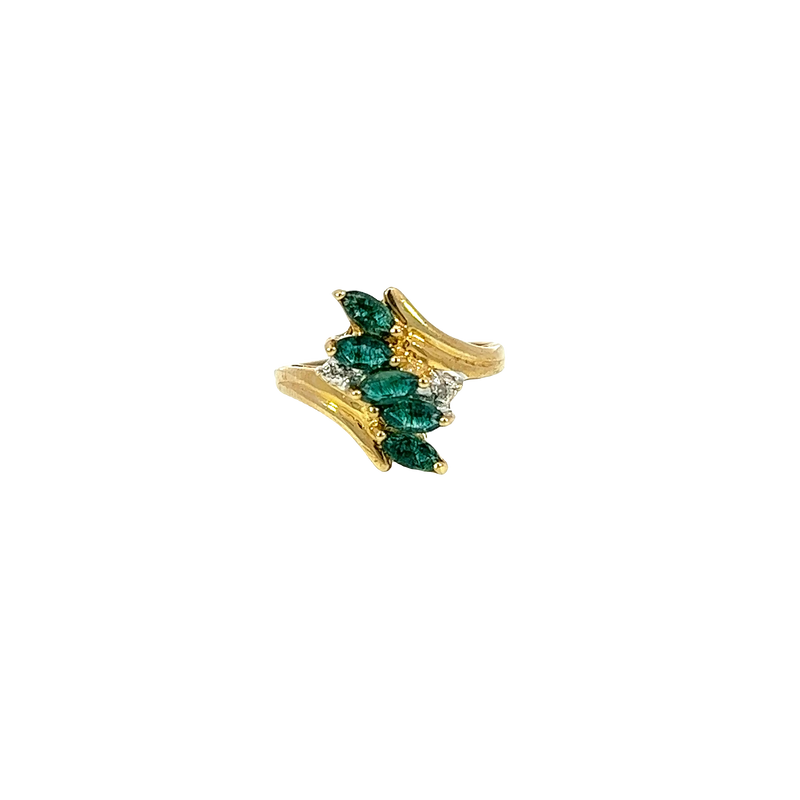10K Yellow Gold Emerald Fashion Ring