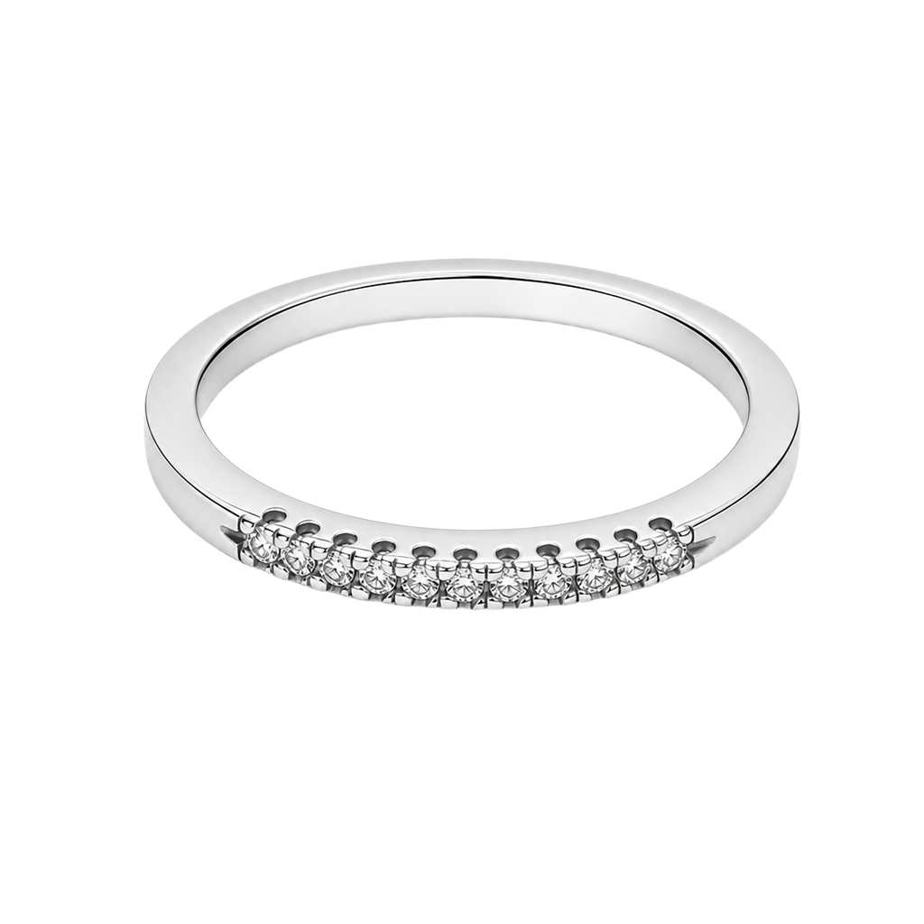 10K White Gold Diamond Wedding Band