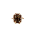 14K Rose Gold Diamond and Topaz Fashion Ring