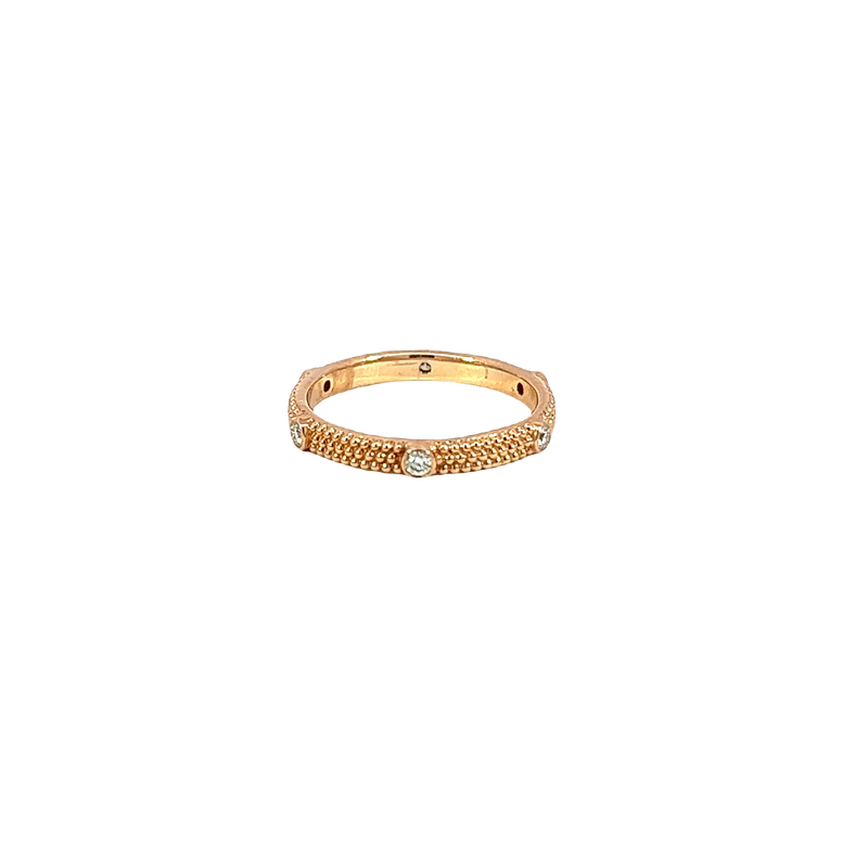 14K Rose Gold Diamond Stackable Ring