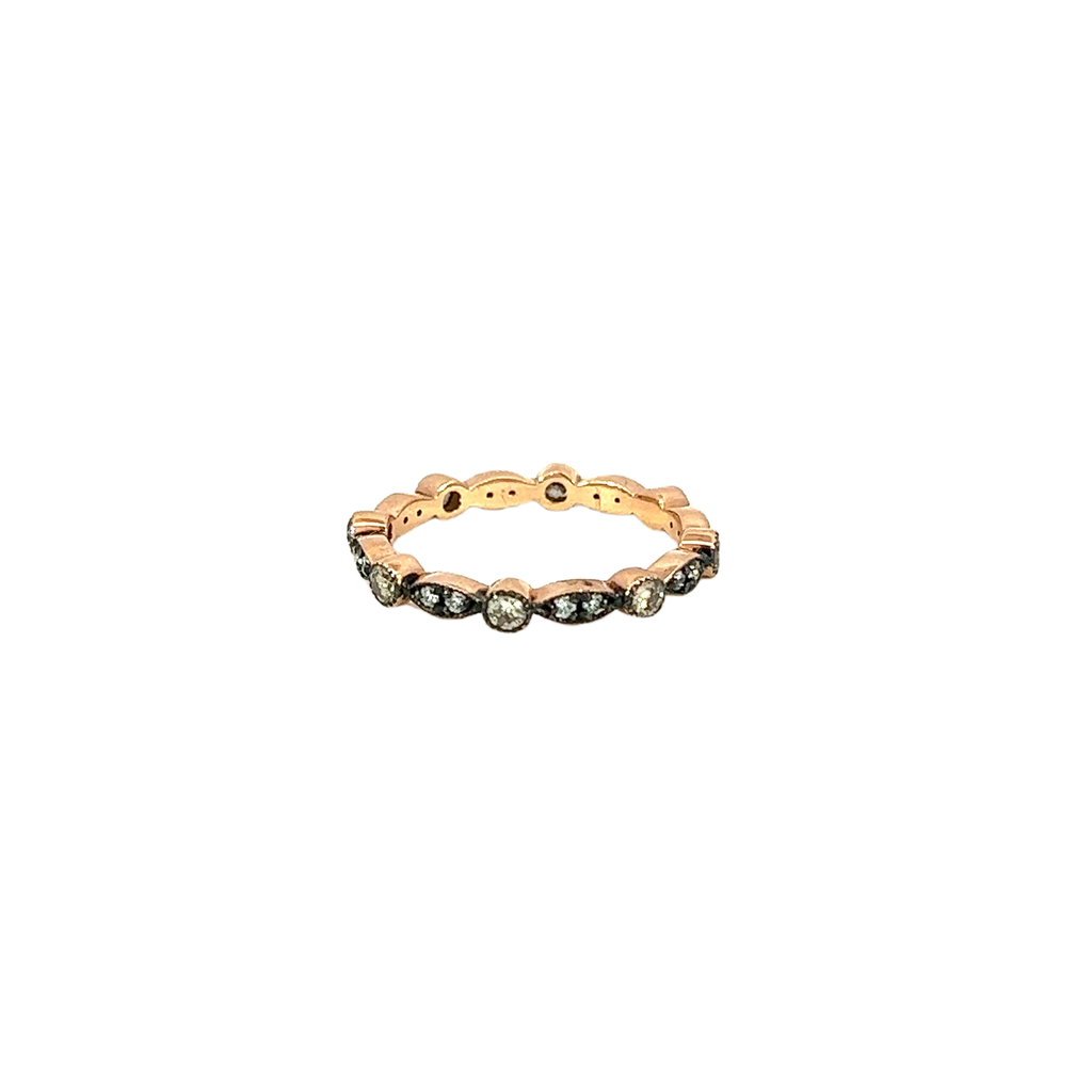 14K Rose Gold Diamond Band