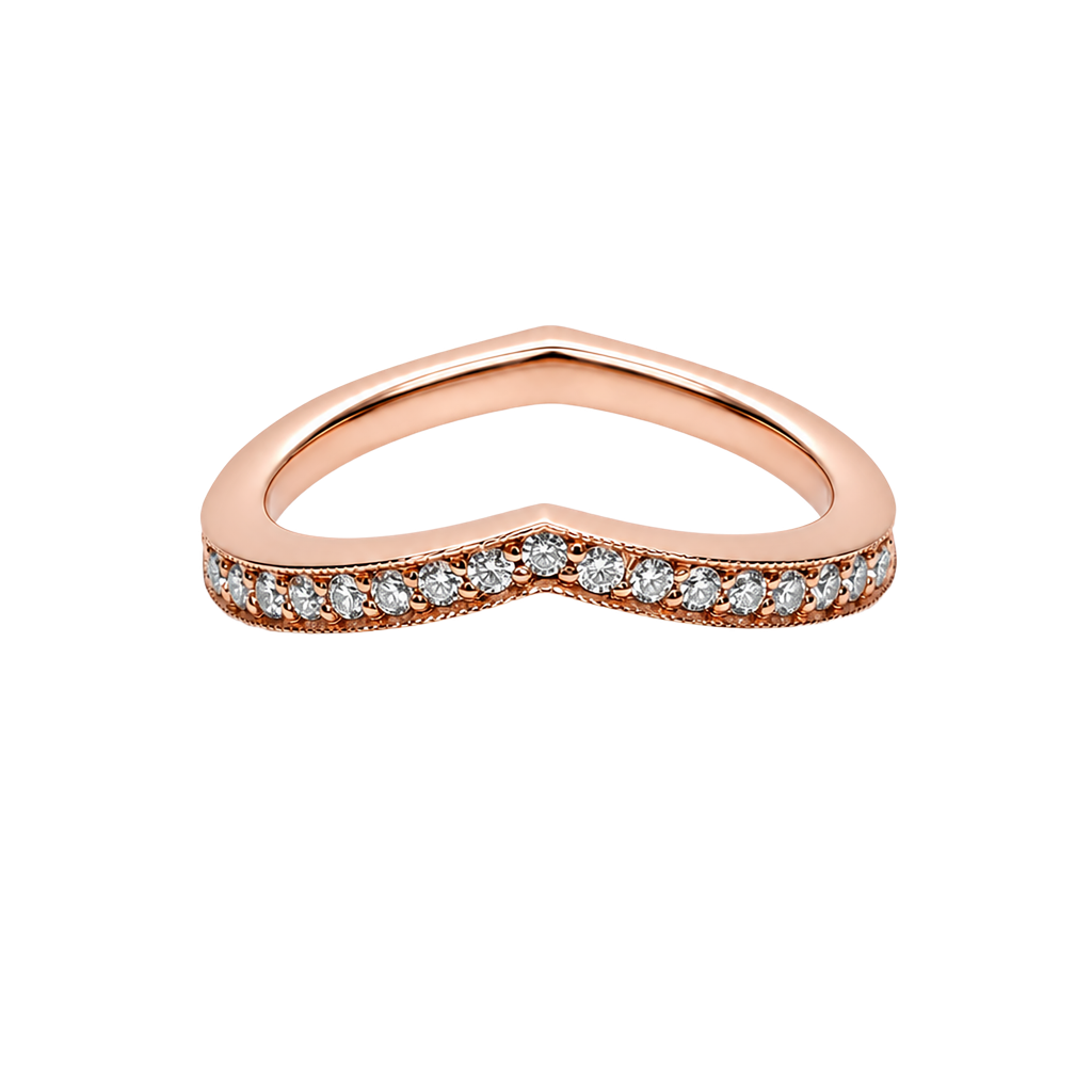 14K Rose Gold Diamond Stackable Ring