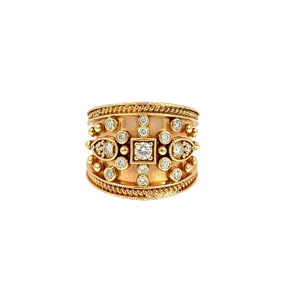 14K Rose Gold Diamond Cocktail Ring