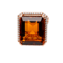 14K Rose Gold Citrine and Diamond Cocktail Ring