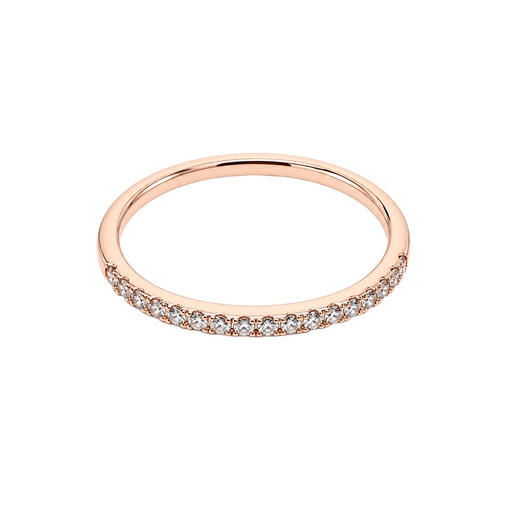 14K Rose Gold Diamond Band and Stackable Ring