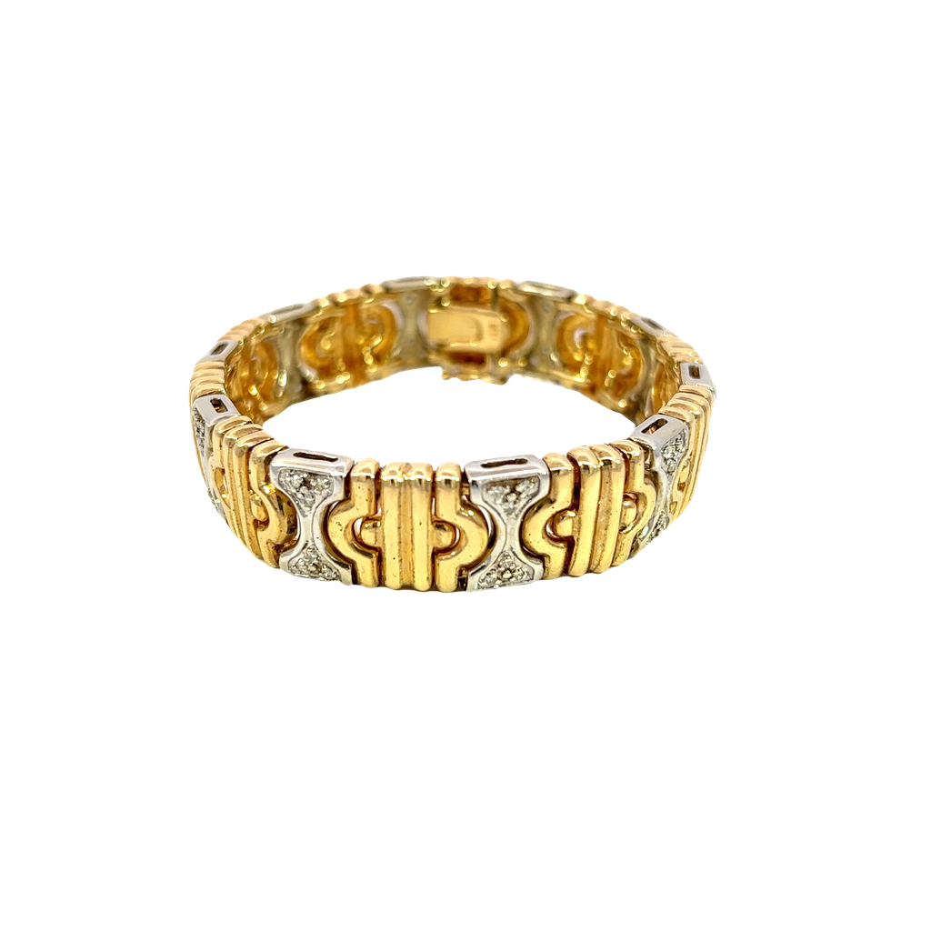 14K Two-Tone Gold Diamond Fashion Bracelet
