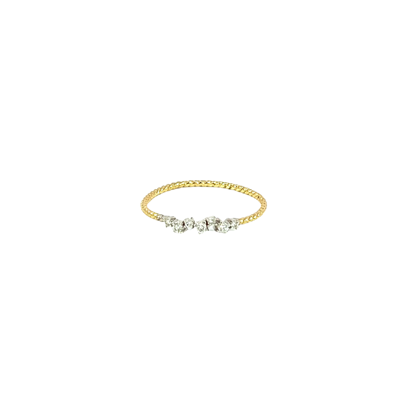 14K Two-Tone Gold Diamond Stackable Ring