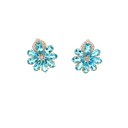 14K Two-Tone Blue Topaz and Diamond Earrings