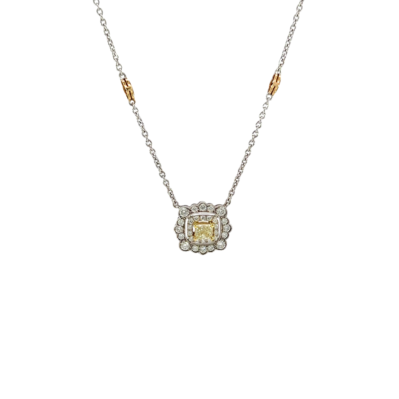 14K Two-Tone Gold Diamond Necklace