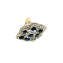 14K Two-Tone Gold Diamond and Sapphire Cocktail Ring