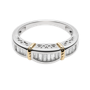 14K Two-Tone Gold Diamond Band and Fashion Ring