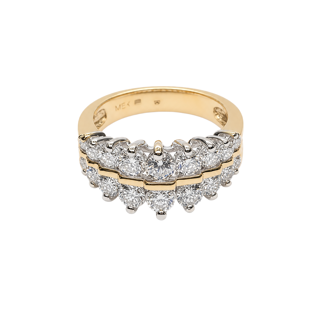 14K Two-Tone Gold Diamond Fashion Ring