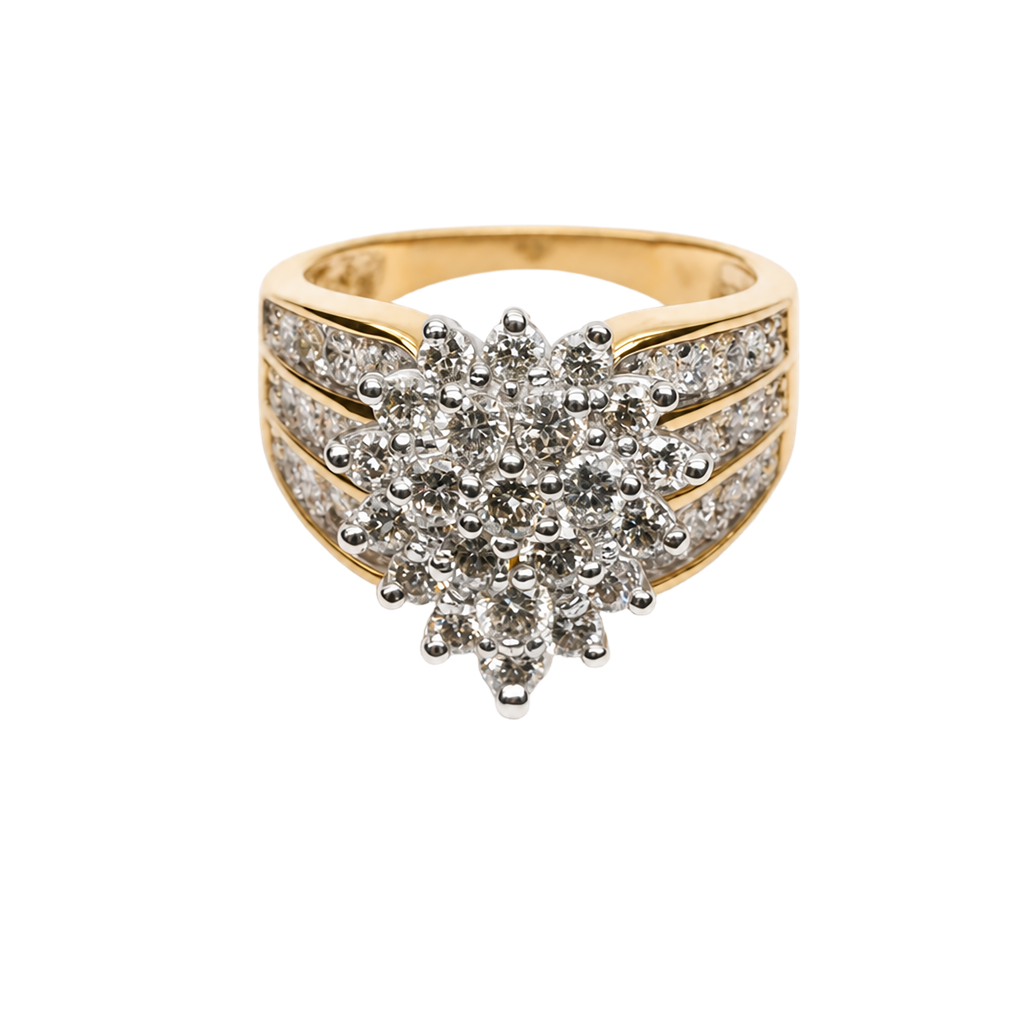 10K Two-Tone Gold Diamond Cocktail Ring