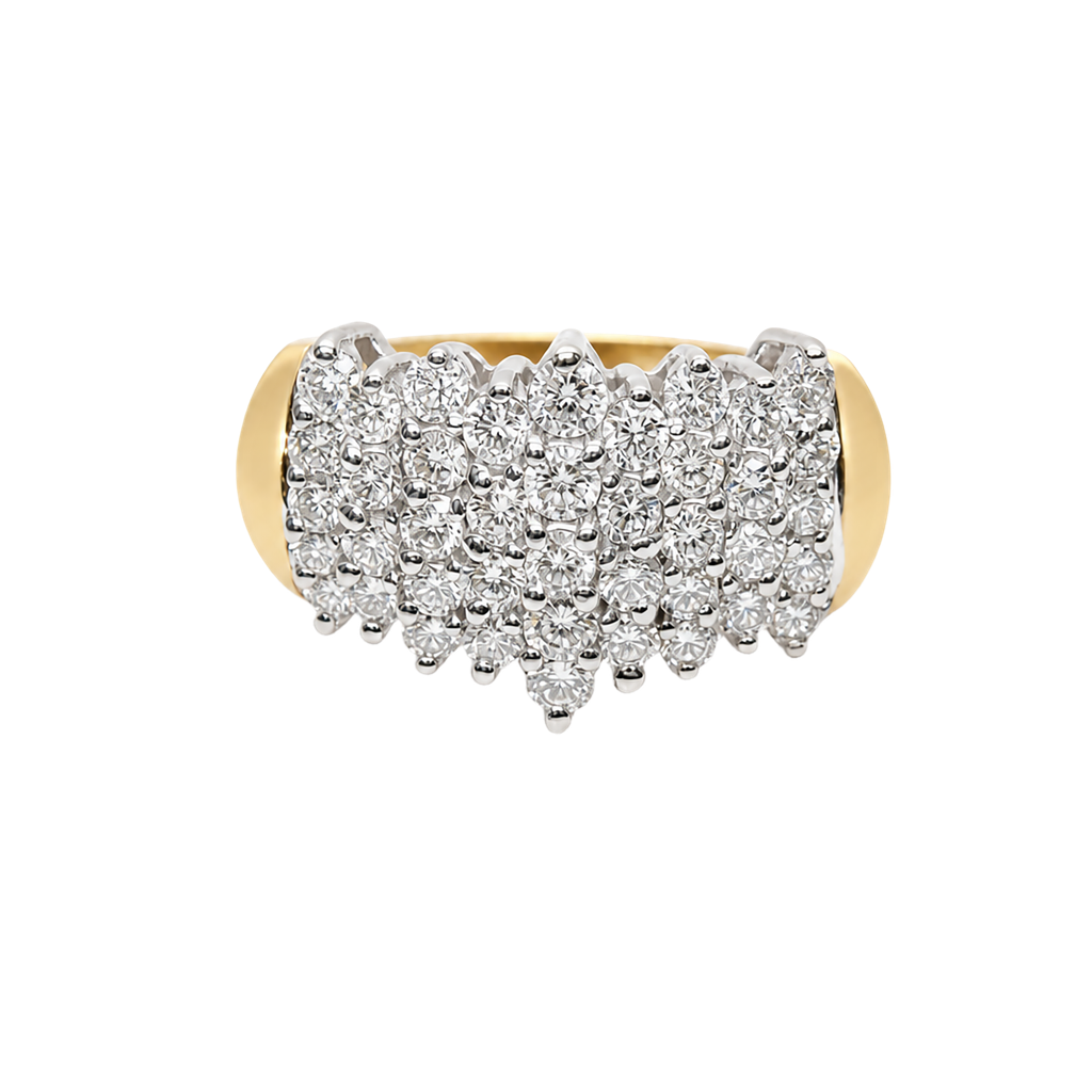 14K Two-Tone Gold Diamond Cocktail Ring