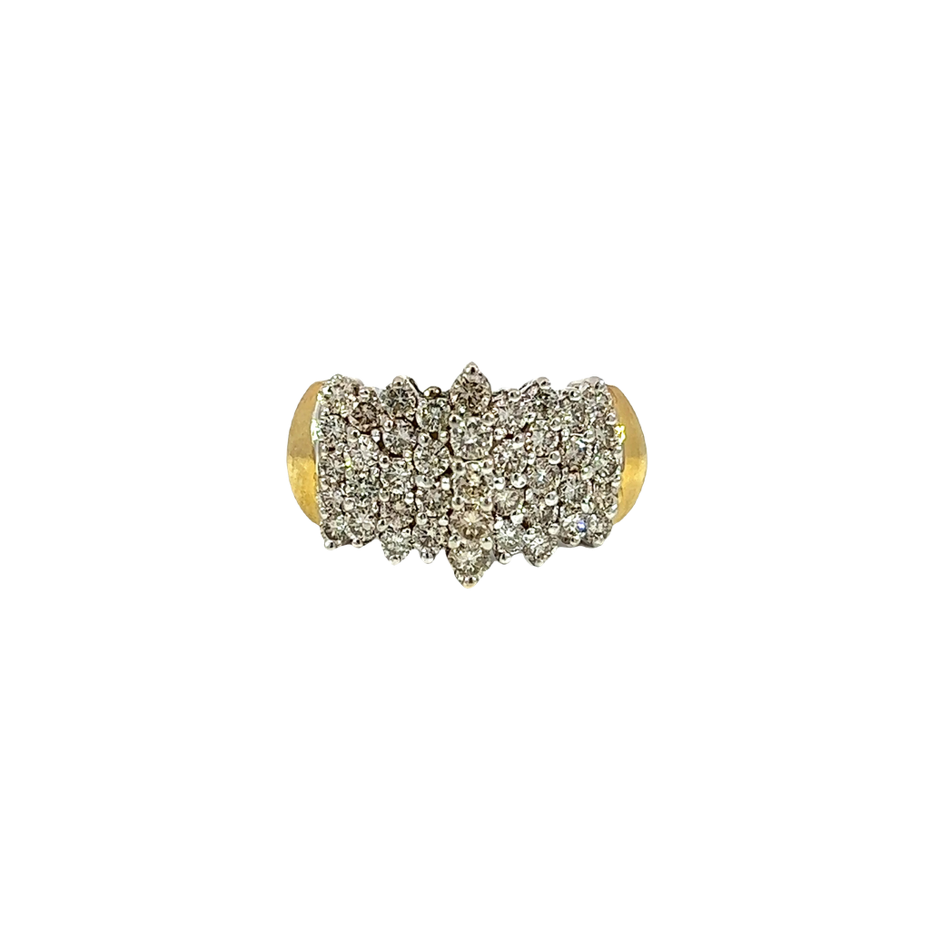 14K Two-Tone Gold Diamond Cocktail Ring