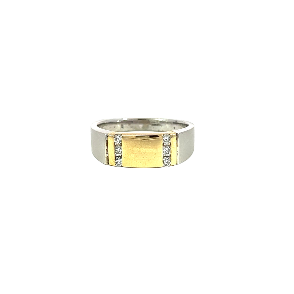 14K Two-Tone Diamond Men's Fashion Ring