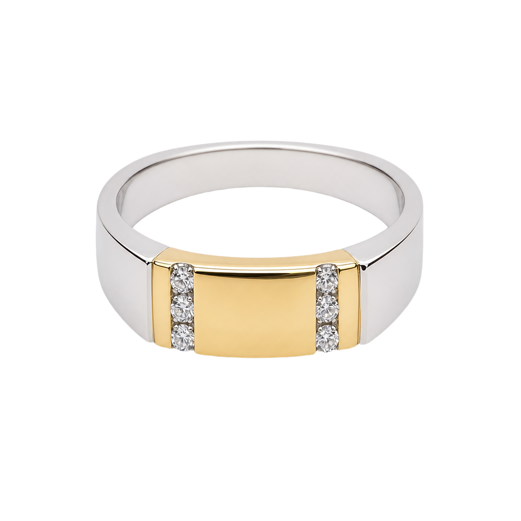 14K Two-Tone Diamond Men's Fashion Ring