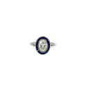 14K White Gold Diamond and Sapphire Fashion Ring