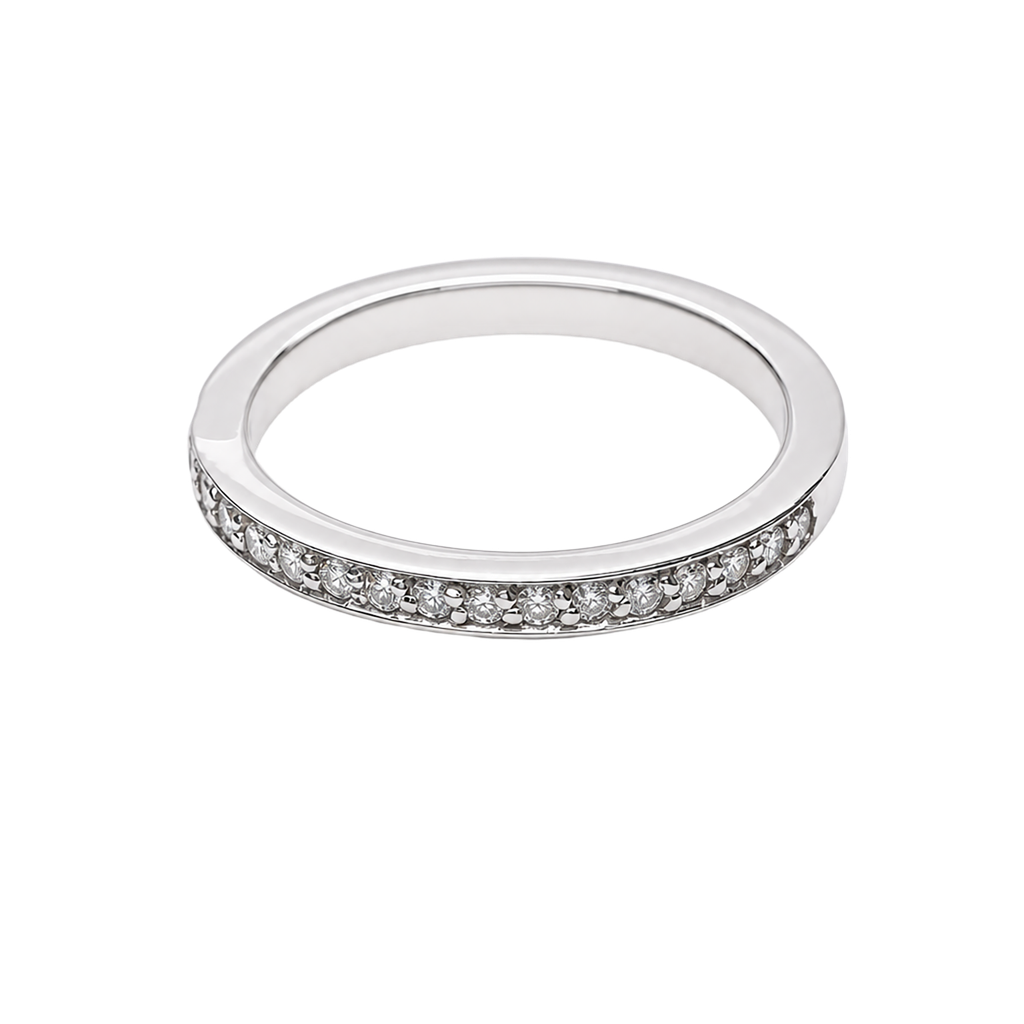 14K White Gold Diamond Band