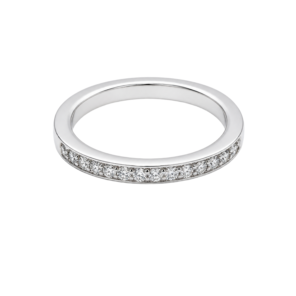14K White Gold Diamond Band