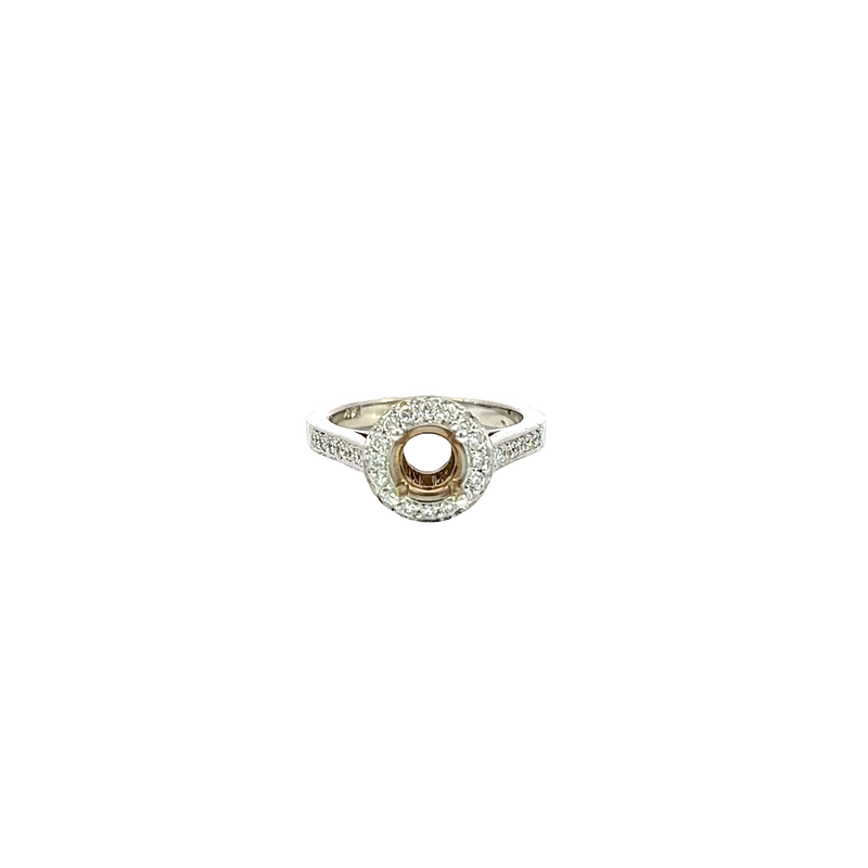 14K White Gold Diamond Engagement Ring