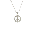 14K White Gold Diamond Peace Pendant