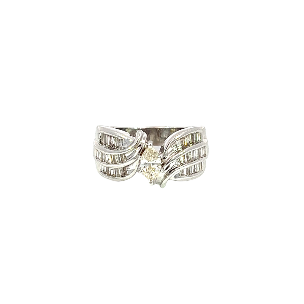 14K White Gold Diamond Cocktail Ring