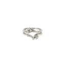14K White Gold Fashion and Guard Ring
