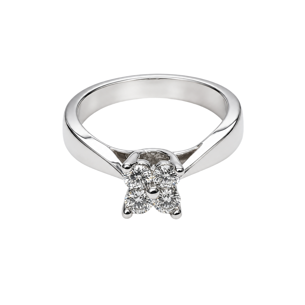 14K White Gold Diamond Engagement Ring