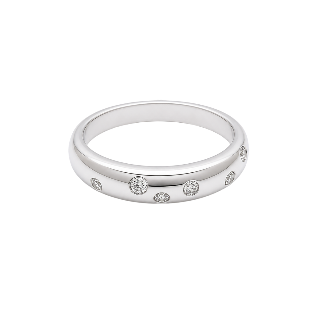14K White Gold Diamond Band