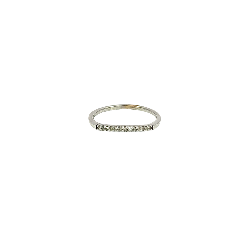 14K White Gold Diamond Wedding Band Ring
