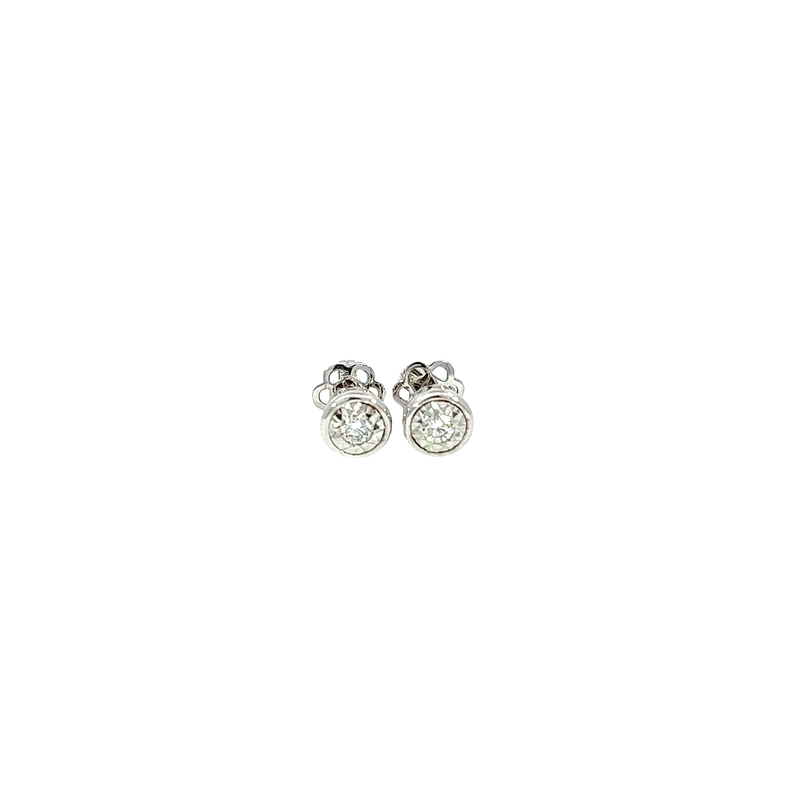 14K White Gold Diamond Stud Earrings