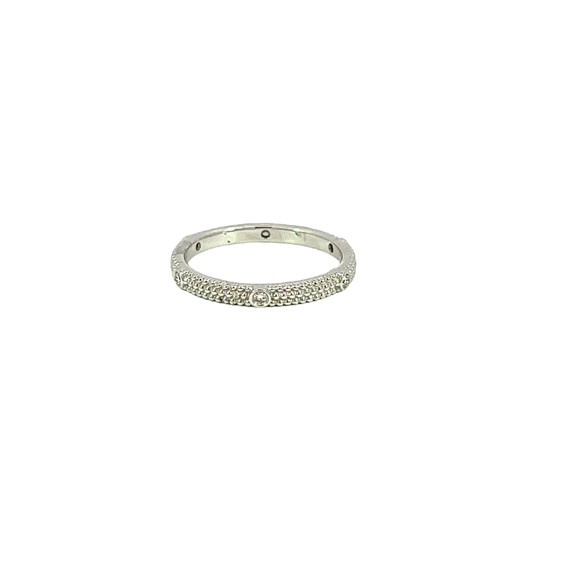 Custom Design S00769 14K White Gold Fashion and Stackable Ring